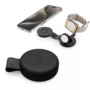Twelve South ButterFly SE 2-in-1 Qi2 MagSafe Ladegerät für iPhone und Apple Watch, Schwarz