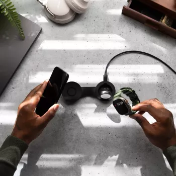 Twelve South ButterFly SE 2-in-1 Qi2 MagSafe Ladegerät für iPhone und Apple Watch, Schwarz