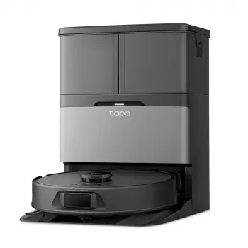 TP-LINK Tapo RV50 Pro Omni Saugroboter mit Absaugstation, LiDAR-Navigation, zwei rotierenden Wischmopps, 4200 Pa Saugkraft, 5000 mAh Akku, Weiß