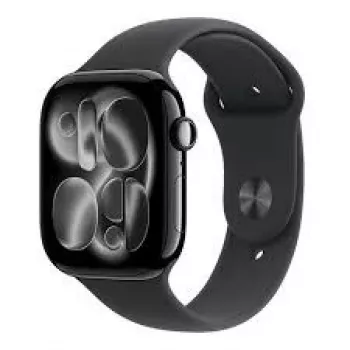 Apple Watch Series 11 GPS + Cellular 42mm Space Grau Aluminiumgehäuse mit Schwarzem Sportarmband - M/L