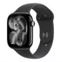 Apple Watch Series 11 GPS + Cellular 42mm Space Grau Aluminiumgehäuse mit Schwarzem Sportarmband - M/L