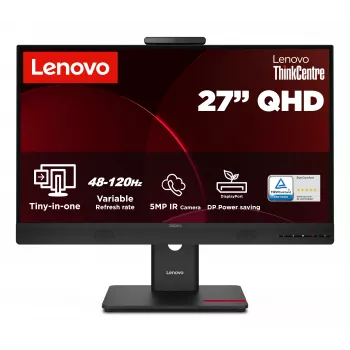 Lenovo ThinkCentre Tiny-in-One 27 Gen6 27-Zoll UHD IPS Monitor mit integrierter Webcam, Lautsprechern und USB-Hub