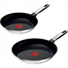 Tefal Emotion Edelstahl-Pfannenset, 2-teilig, 24/28 cm