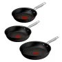 Tefal Experience Bratpfannen-Set aus Aluminium, 3-teilig, Schwarz, 20/24/28 cm, Titan-Antihaftbeschichtung, Thermo-Signal, spülmaschinenfest