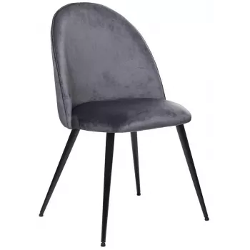 Slano grauer Stoff-Esszimmerstuhl mit Metallgestell