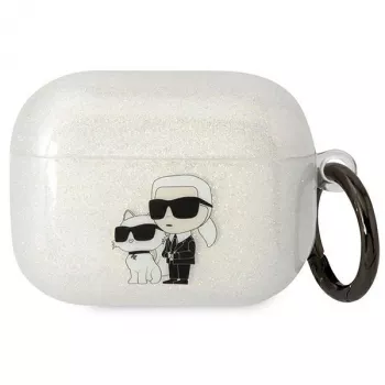 Karl Lagerfeld KLAPHNKCTGT AirPods Pro Hülle Transparent Glitter Karl & Choupette