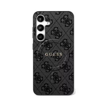 GUESS 4G Ring Classic Logo MagSafe-Hülle für Samsung Galaxy S25 FE - Schwarz