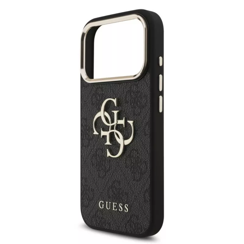 GUESS 4G Big Logo Classic Hard Case für iPhone 17 Pro / 18 Pro - Schwarz & Gold