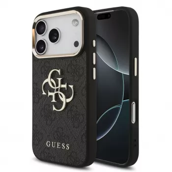 GUESS 4G Big Logo Classic Hard Case für iPhone 17 Pro / 18 Pro - Schwarz & Gold