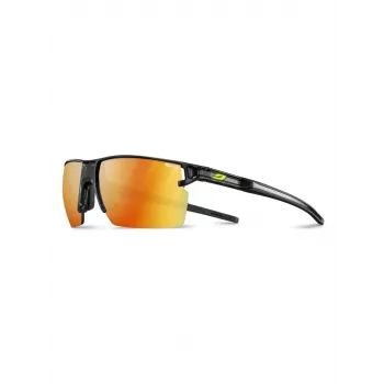 Julbo Outline - L Sonnenbrille, Spectron 3CF-Glas, schwarz/grauer Rahmen, Kategorie 3, UV-Schutz, für Radsport und Laufen