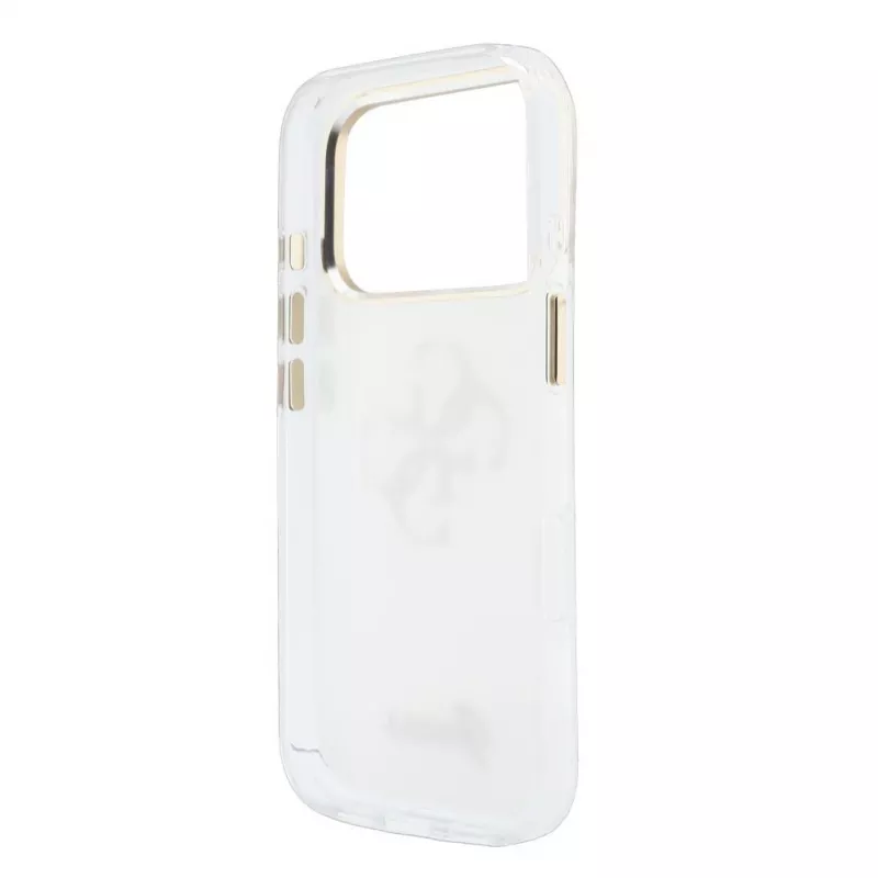 GUESS 4G Script Metal Schutzhülle für iPhone 18 Pro Max / 17 Pro Max - Weiß