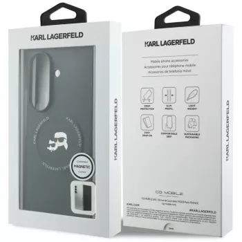 Karl Lagerfeld Karl & Choupette Pins MagSafe Hülle für Samsung Galaxy Z Fold 8 Ultra - Schwarz