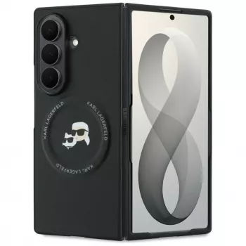 Karl Lagerfeld Karl & Choupette Pins MagSafe Hülle für Samsung Galaxy Z Fold 8 Ultra - Schwarz