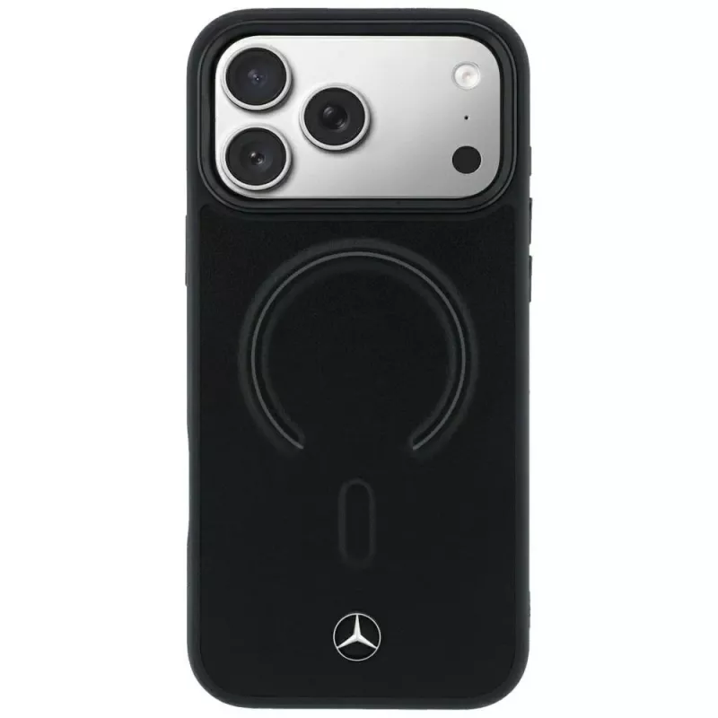 Mercedes Leder 3D MagSafe Hülle für iPhone 18 Pro Max / 17 Pro Max - Schwarz