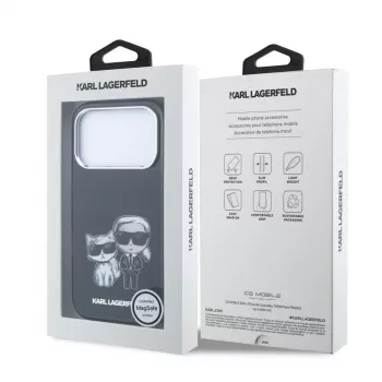 Karl Lagerfeld IML Karl & Choupette Bodies Sketch Print MagSafe-Hülle für iPhone 18 Pro / 17 Pro - Schwarz