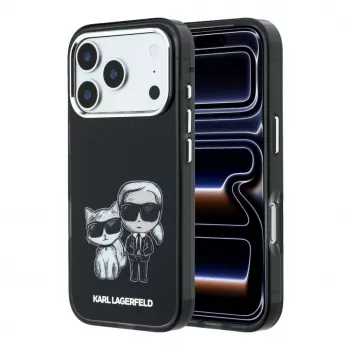 Karl Lagerfeld IML Karl & Choupette Bodies Sketch Print MagSafe-Hülle für iPhone 18 Pro / 17 Pro - Schwarz