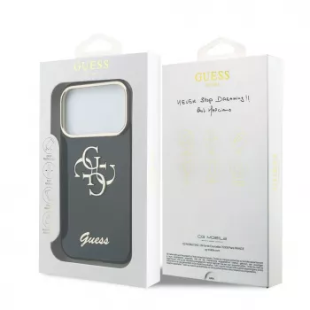 GUESS IML 4G Script Metal Case für iPhone 18 Pro Max / 17 Pro Max - Schwarz