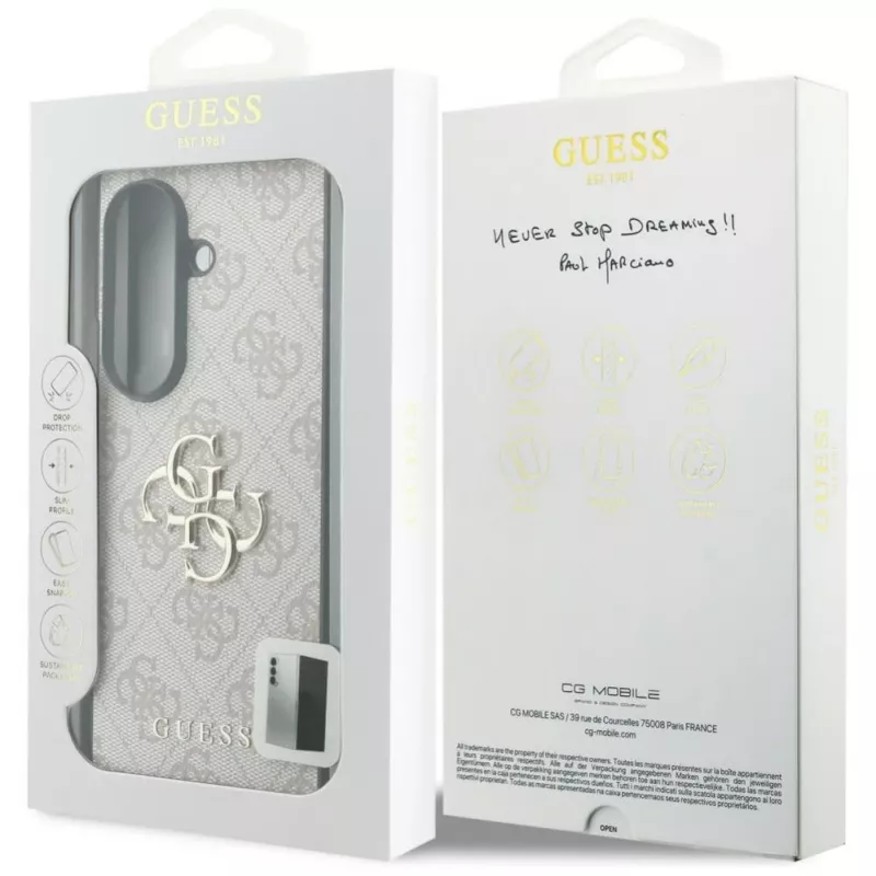 Guess Big 4G Logo PU-Hülle für Samsung Galaxy Z Fold 8 Ultra – Pink