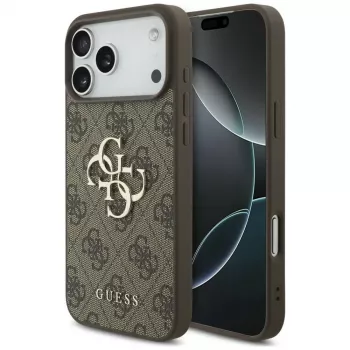 GUESS 4G Big Logo Rückseitenhülle für Apple iPhone 17 Pro / 18 Pro - Braun