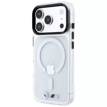 BMW M IML Glänzendes Metall-Logo & Zierleisten MagSafe Case für iPhone 18 Pro / 17 Pro - Transparent