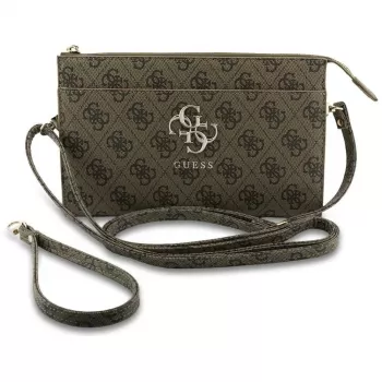 Guess Phone Pouch 4G Big Logo - braune Crossbody-Tasche mit Kartenfächern