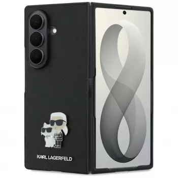 Karl Lagerfeld Saffiano Karl & Choupette Pin-Hülle für Samsung Galaxy Z Fold 8 Ultra - Schwarz