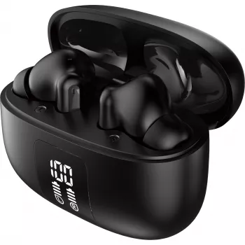 Verbatim TruSound Pro Ohrhörer mit Hybrid-ANC - Kabellose Bluetooth-5.2-In-Ear-Kopfhörer, Touch-Bedienung, IPX4, Qi-Ladecase