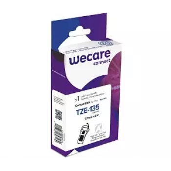 ARMOR WECARE Kompatibel mit Brother TZe-135 Weiß auf Transparentem Etikettenband 12mm x 8m