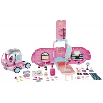 MGA L.O.L. Surprise Glamper 4-in-1 verwandelbares Spielset mit 55+ Überraschungen, Licht & Sound