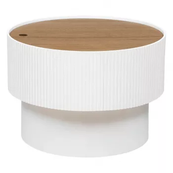 Enola Weißer ovaler Couchtisch 55x38 cm