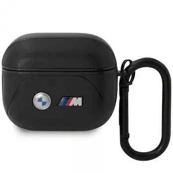 BMW BMA322PVTK AirPods 3. Generation Hülle Schwarz Leder Geschwungene Linie