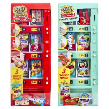 MGA's Miniverse Verkaufsautomat Spielset - Make It Mini Food Diner Serie 1, 4 Überraschungskapseln, interaktiver Münzeinwurf und Ausgabe, sammelbare Mini-Lebensmittel-Kreationen, ab 8 Jahren