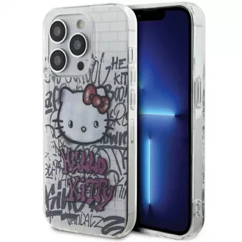Hello Kitty HKHCP14XHDGPHT iPhone 14 Pro Max 6,7 Zoll Weiße Hardcase IML Kitty On Bricks Graffiti
