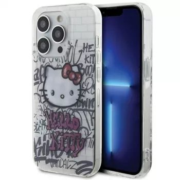 Hello Kitty HKHCP15LHDGPHT iPhone 15 Pro Hardcase IML Kitty On Bricks Graffiti Weiß