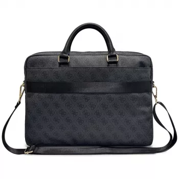 GUESS 4G Round & Classic Logos Stripe 16 Zoll Laptoptasche Schwarz