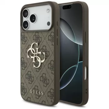 GUESS 4G Big Logo Hülle für iPhone 17 Pro Max / 18 Pro Max - Braun