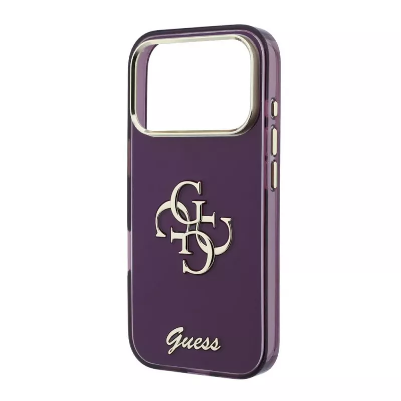 GUESS 4G Script Metal Rückseiten-Schutzhülle für Apple iPhone 18 Pro / 17 Pro - Burgunderrot