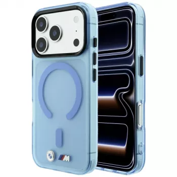 BMW M IML Frosted Case mit Metall-Logo & MagSafe für iPhone 18 Pro Max / 17 Pro Max - Blau