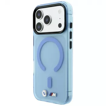 BMW M IML Frosted Case mit Metall-Logo & MagSafe für iPhone 18 Pro Max / 17 Pro Max - Blau