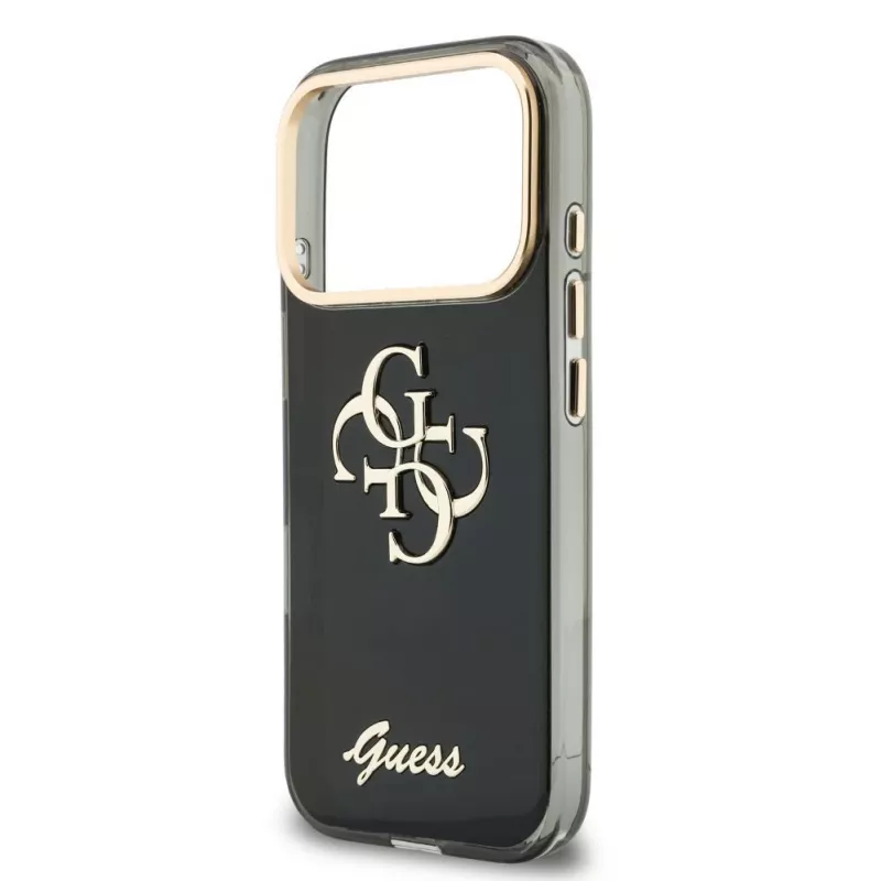 GUESS IML 4G Script Metal Hülle für iPhone 18 Pro / 17 Pro - Schwarz