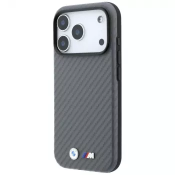 BMW M Carbon Metal Logo MagSafe-Hülle für iPhone 18 Pro Max / 17 Pro Max - Grau