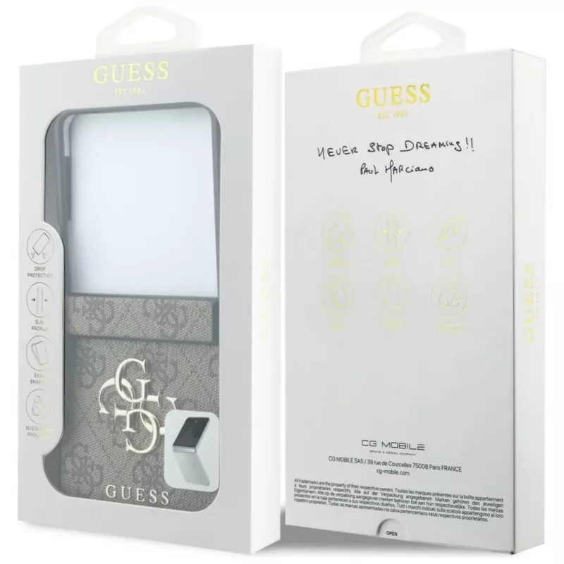 GUESS Big 4G Logo Hard Case für Samsung Galaxy Z Flip4 - Braun