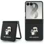 Karl Lagerfeld Karl & Choupette Saffiano Pins Hülle für Samsung Galaxy Z Flip5 - Schwarz