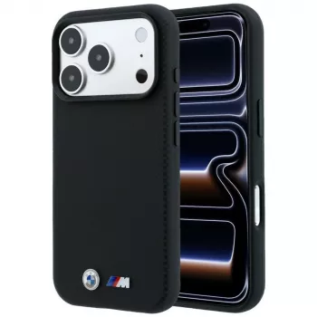 BMW M Quadrille Kevlar Metall-Logo MagSafe Hülle für iPhone 18 Pro / 17 Pro - Schwarz