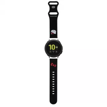 Hello Kitty Universelles Silikon-Armband mit Kitty-Kopf-Design, Schwarz, 20mm