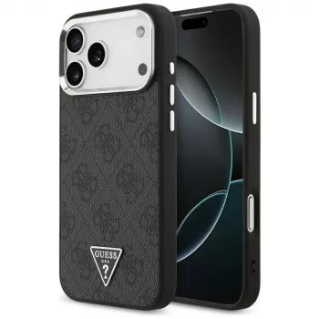 GUESS 4G Triangle Logo MagSafe-Hülle für iPhone 18 Pro Max / 17 Pro Max - Schwarz & Silber