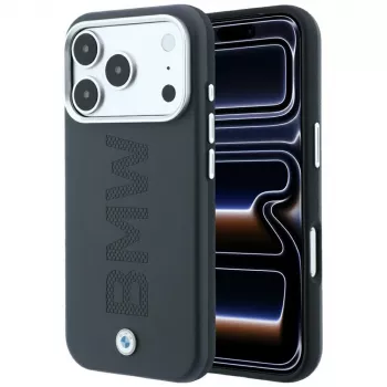 BMW Signature Centered Deboss MagSafe Case für iPhone 18 Pro / 17 Pro - Grau