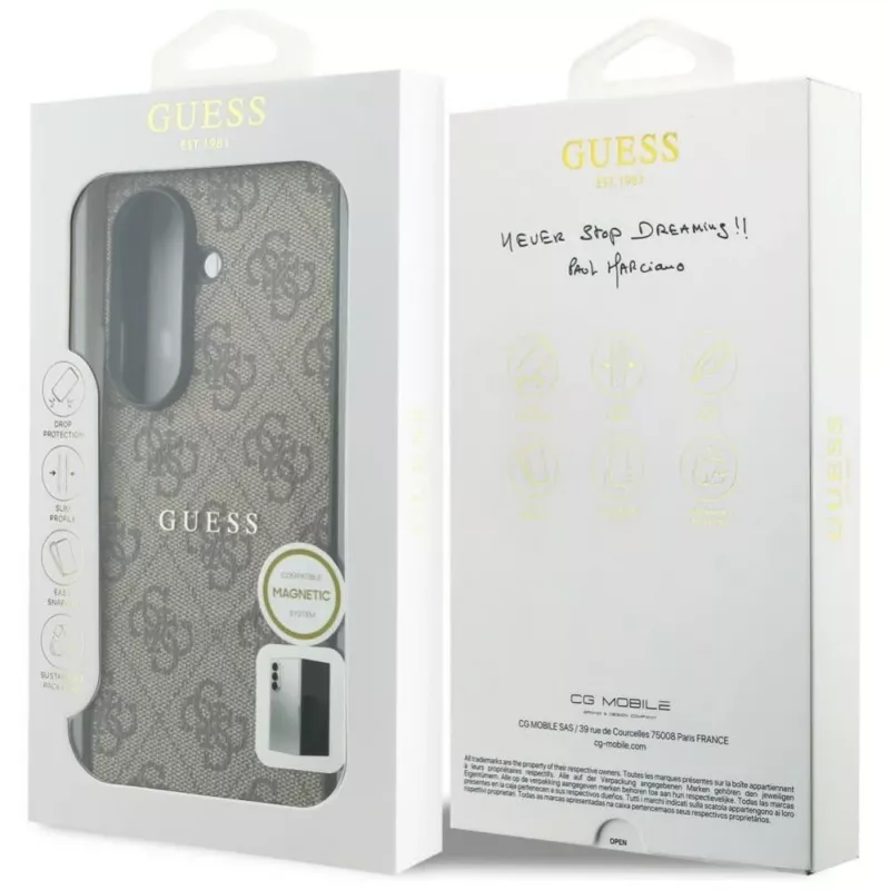GUESS 4G Classic MagSafe-Hülle für Samsung Galaxy Z Fold 8 Ultra - Braun