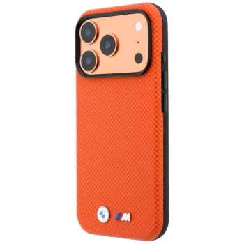 BMW M Quadrille Kevlar Metal Logo MagSafe-Hülle für iPhone 18 Pro / 17 Pro - Orange