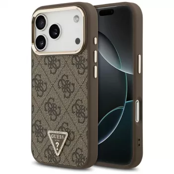 GUESS 4G Triangle Logo MagSafe Hülle für iPhone 17 Pro / 18 Pro - Braun